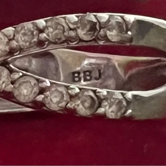 BBJ .925 Heart Cut CZ Ring Set - Picture 3 of 4